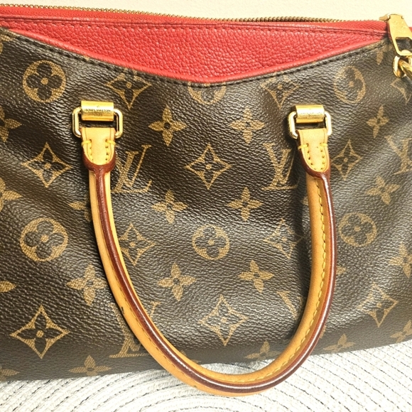 Louis Vuitton Pallas Monogram Canvas with Red Leather Trim - Picture 2 of 16